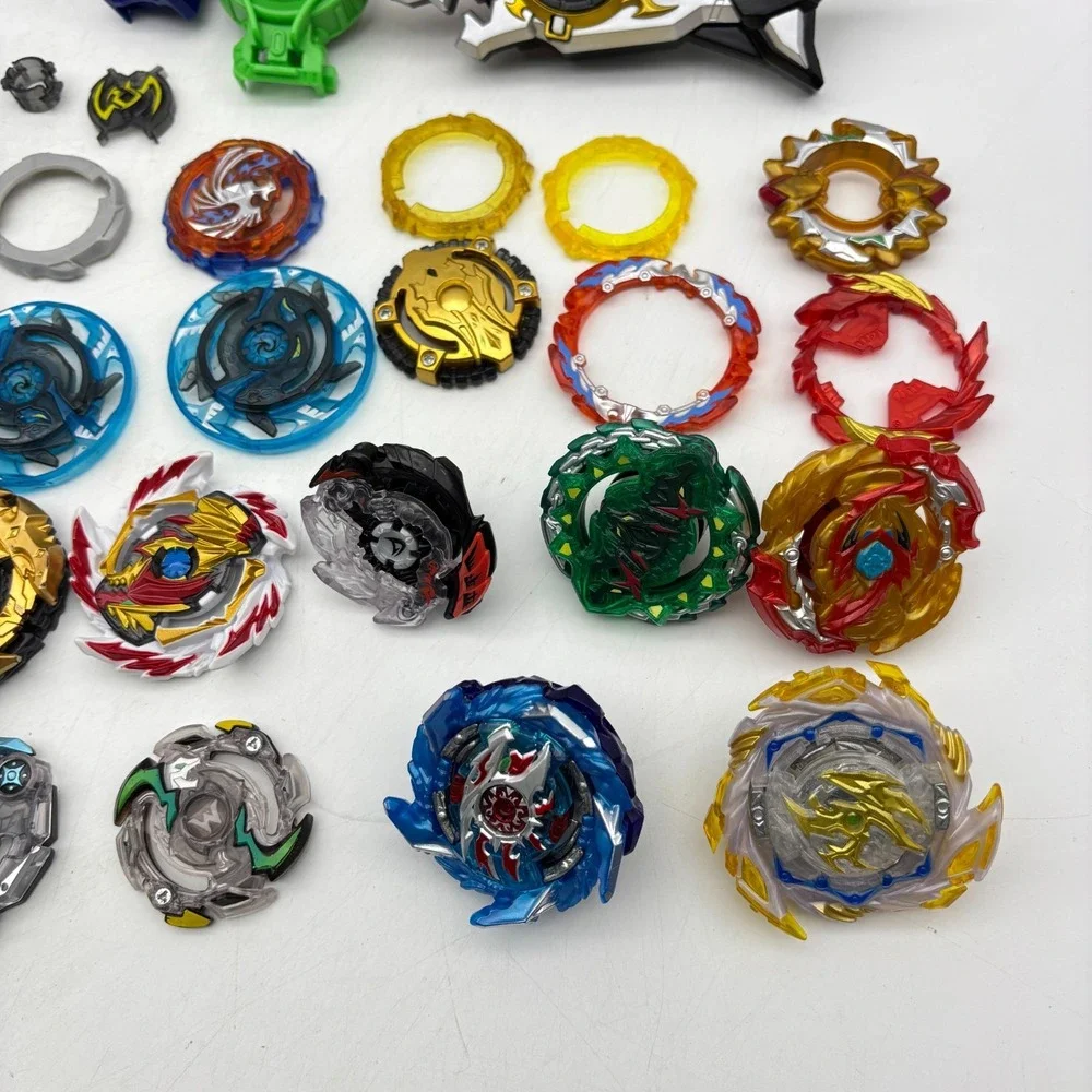 Beyblade Burst Huge Parts Lot Launchers DB QuadDrive QuadStrike Tops Hasbro